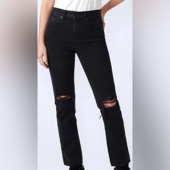 SLVRLAKE Virginia Slim Destructed Jean in Shadow Ridge Size 30 - Picture 1 of 6